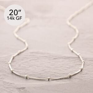 20" Sterling Silver Bead Necklace, satellite chain, layering necklace 50-37s